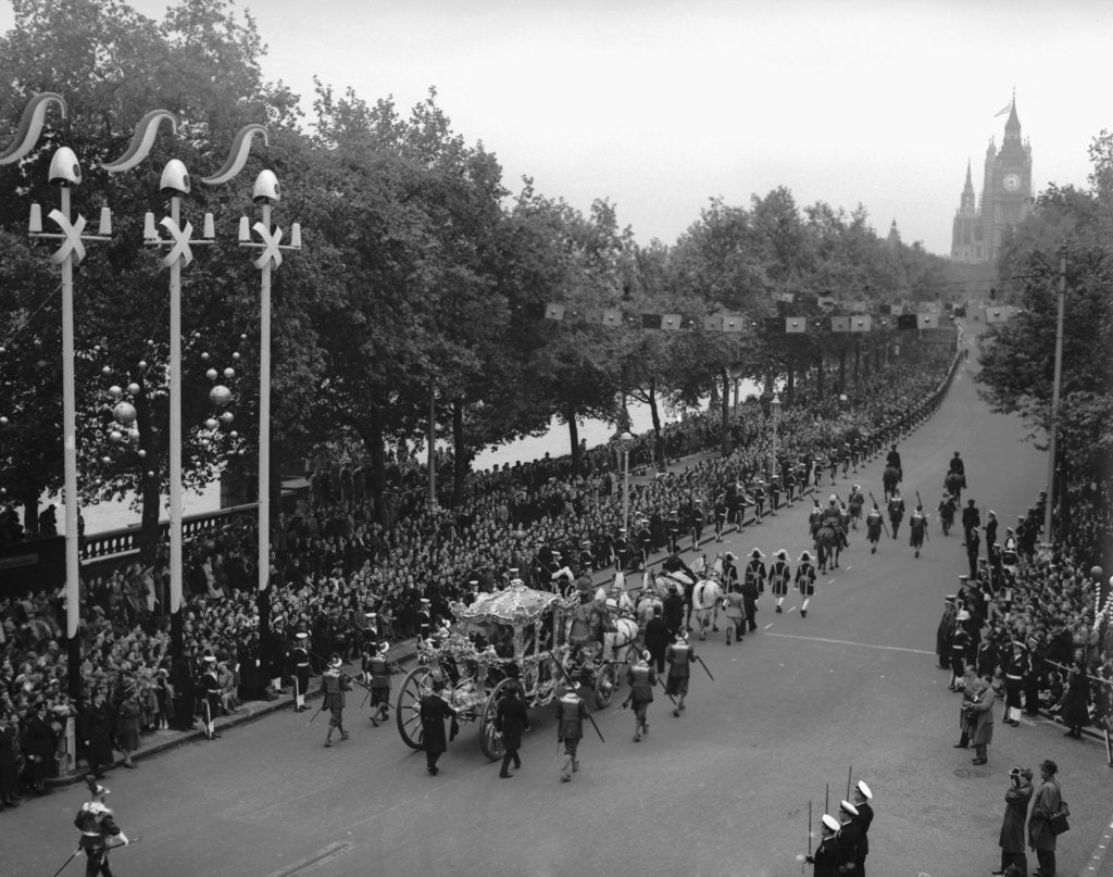 Detail of Queen Elizabeth II Coronation by Staff
