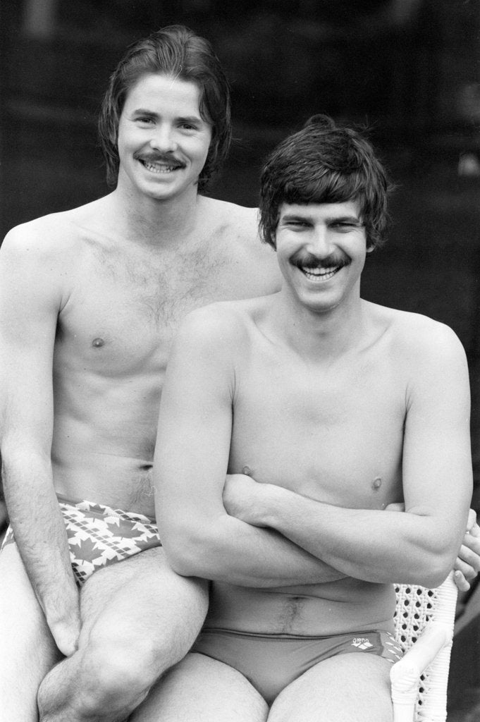 Detail of David Wilkie & Mark Spitz by Mike Maloney