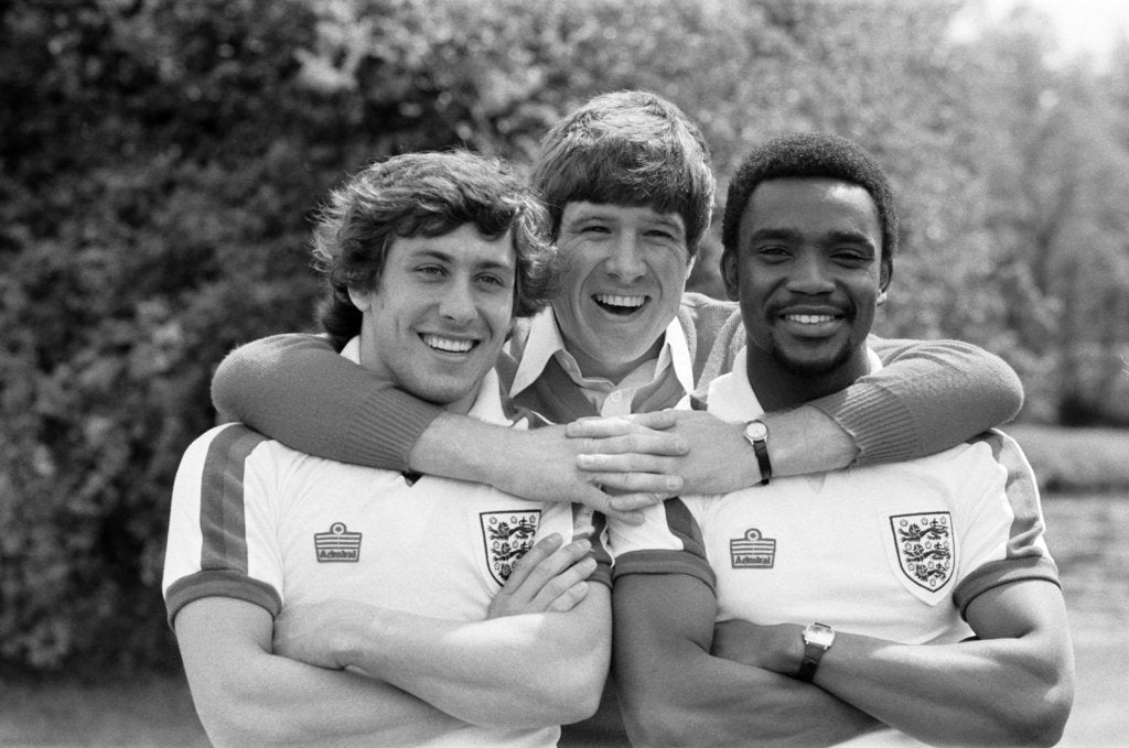 Detail of Emlyn Hughes with Kenny Sanson and Laurie Cunningham by Monte Fresco