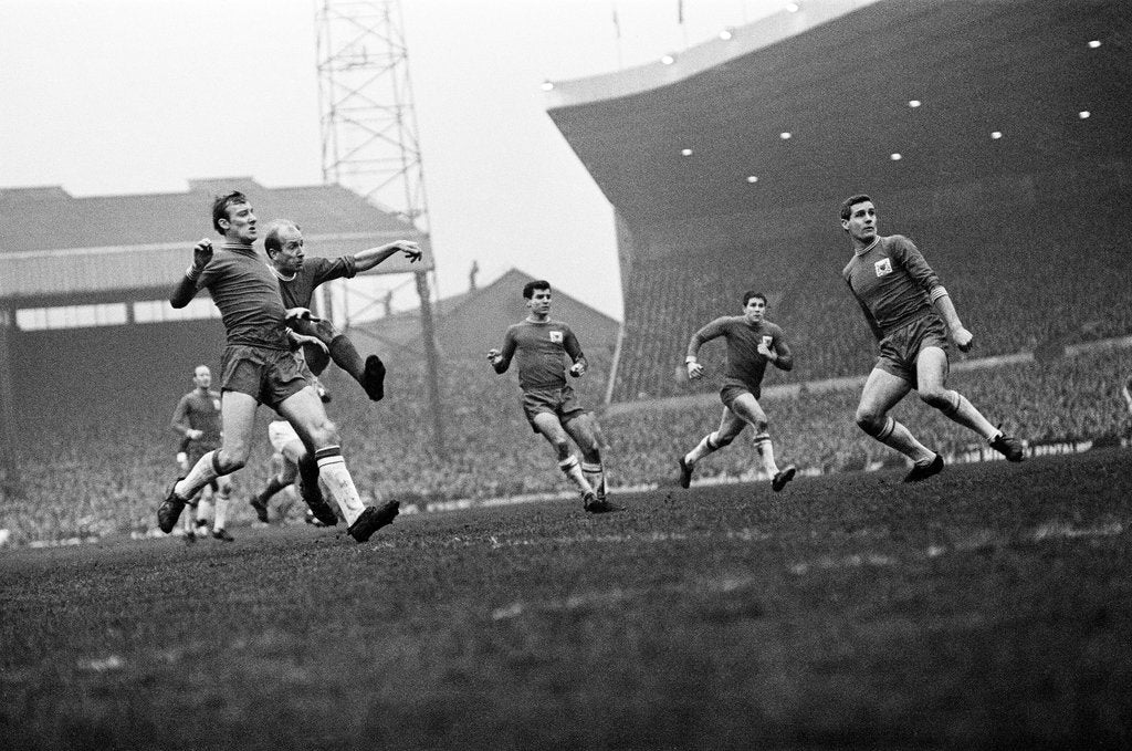 Detail of man Utd v Nottingham Forest 1967 by Ernest Chapman