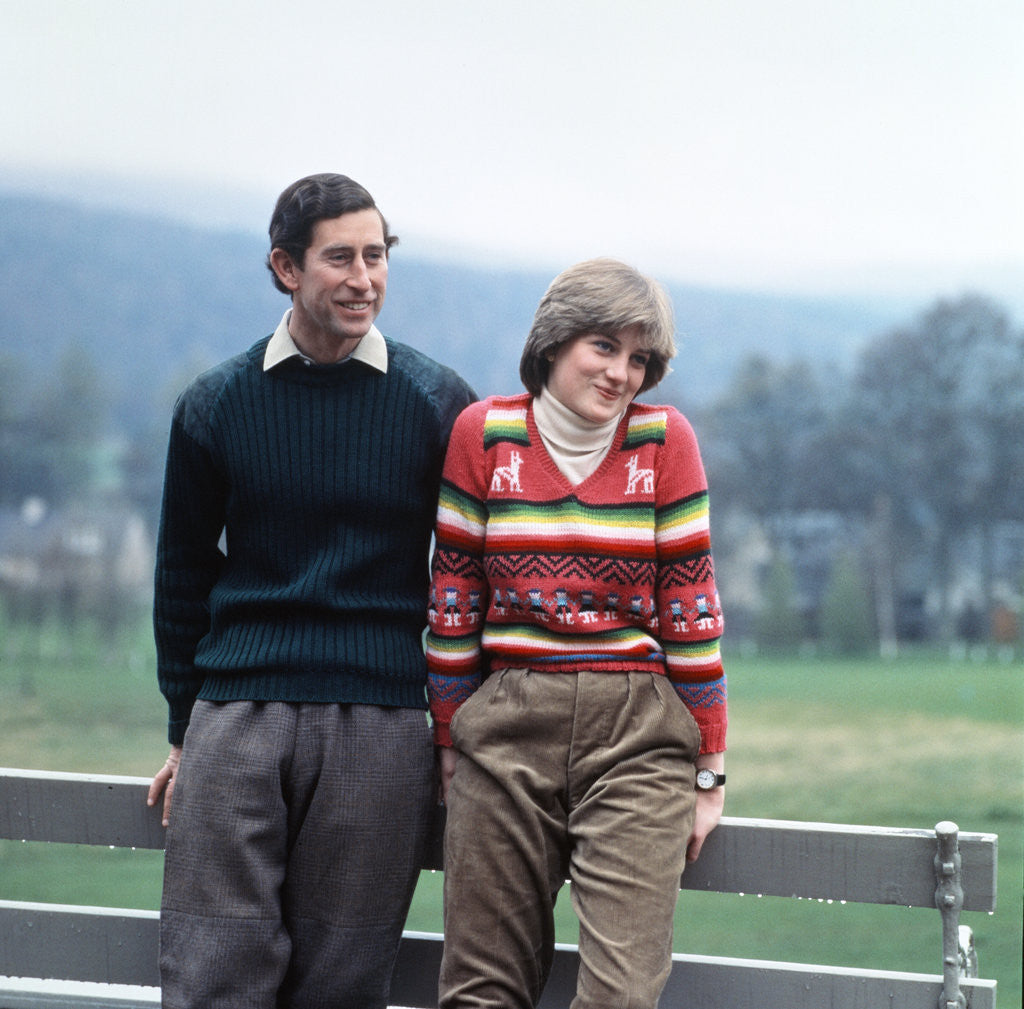 Detail of Prince Charles and Lady Diana Spencer vacationing at Balmoral in May 1981 during their engagement. by MSI