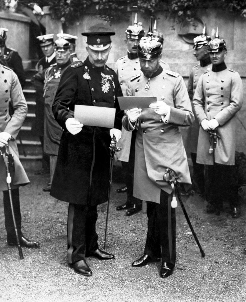 Detail of King George V with his cousin the Kaiser 1913 by George Mewes