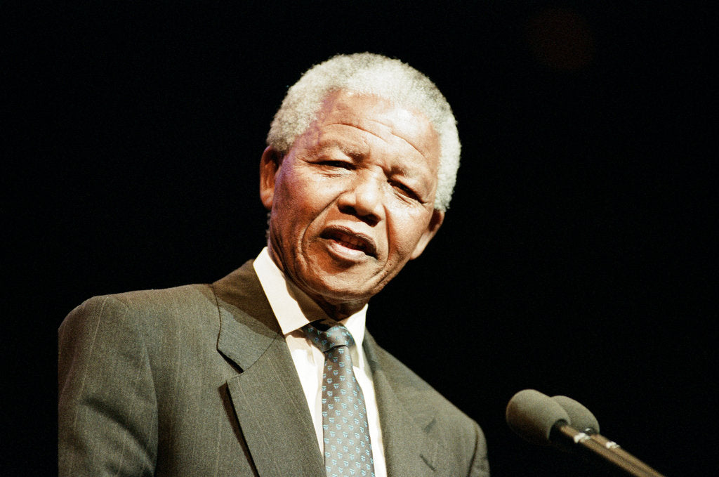 Detail of Nelson Mandela in Birmingham, 1993 by Julie Bull