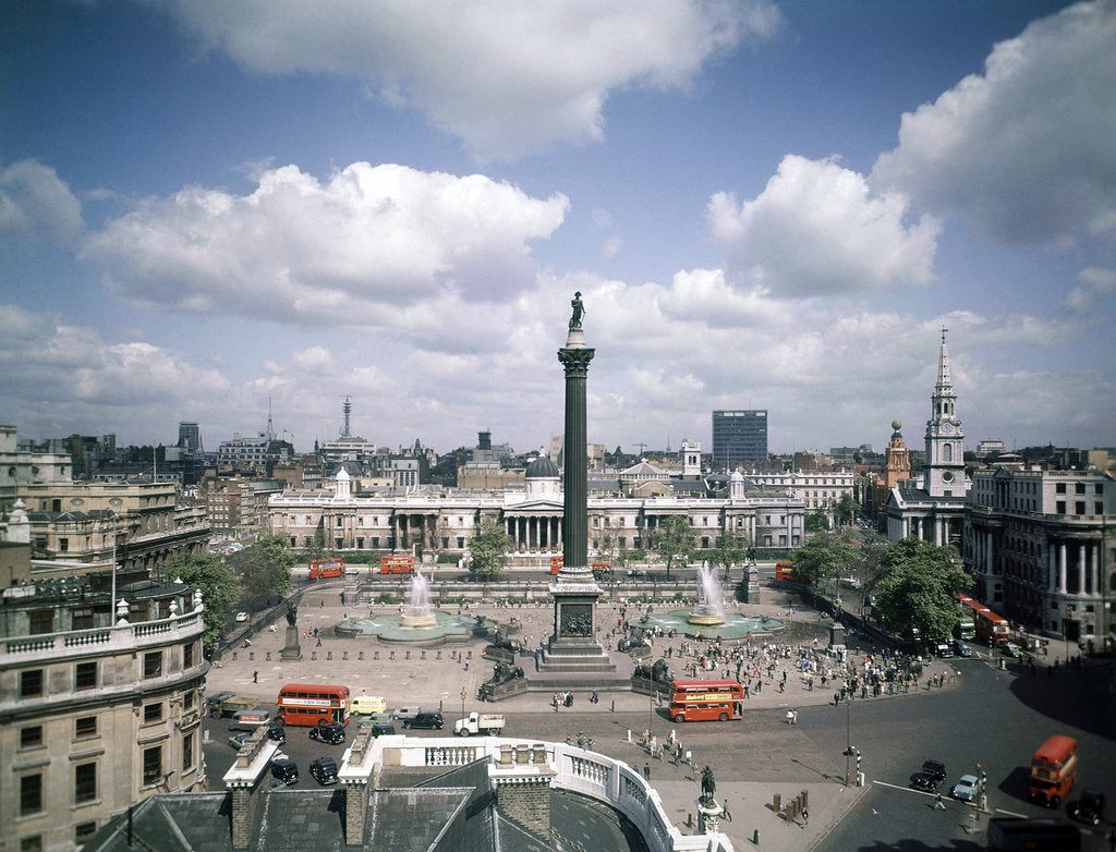 Detail of View of Trafalgar Square,  London 1963. by Staff