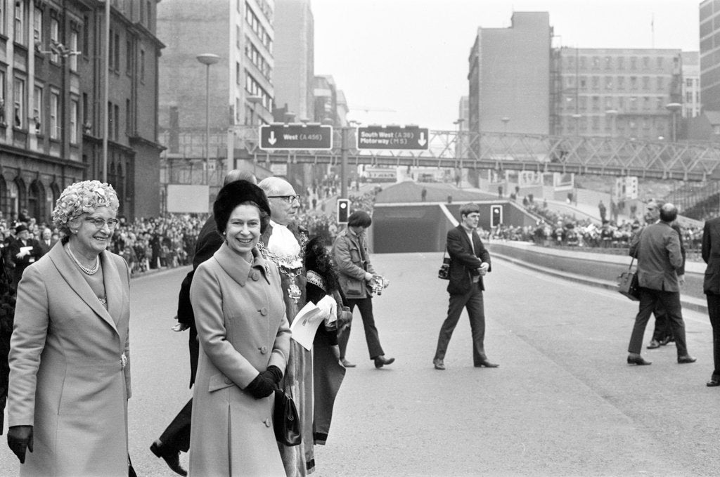 Detail of Queen Elizabeth II Visits Birmingham 1971 by Birmingham Post and Mail Archive