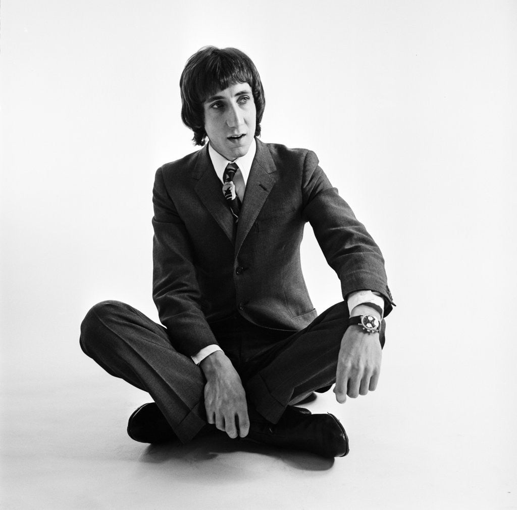 Detail of Pete Townshend of the Who wearing smart clothes 1967 by Beverly Goodway