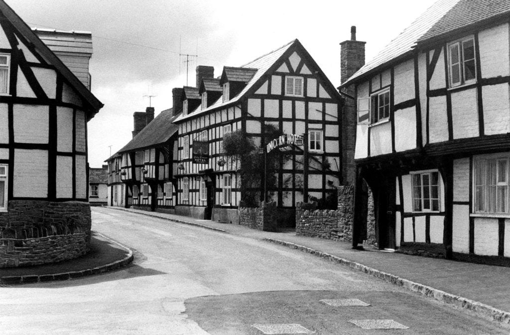 Detail of Unicorn Hotel in Weobley 1970 by Andrew Varley