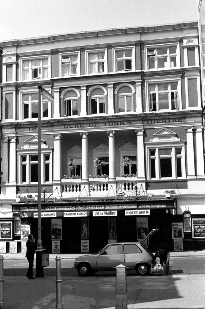 Detail of Exterior view of the Duke of Yorks theatre 1971 by H Jones