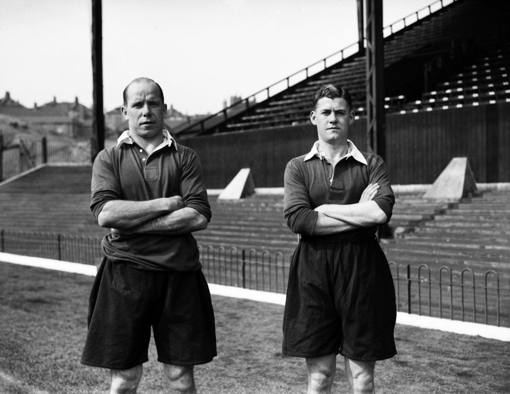 Detail of Members of Charlton Athletic Football Club, J A S Oakes and Les Boulter. by Reg Sayers
