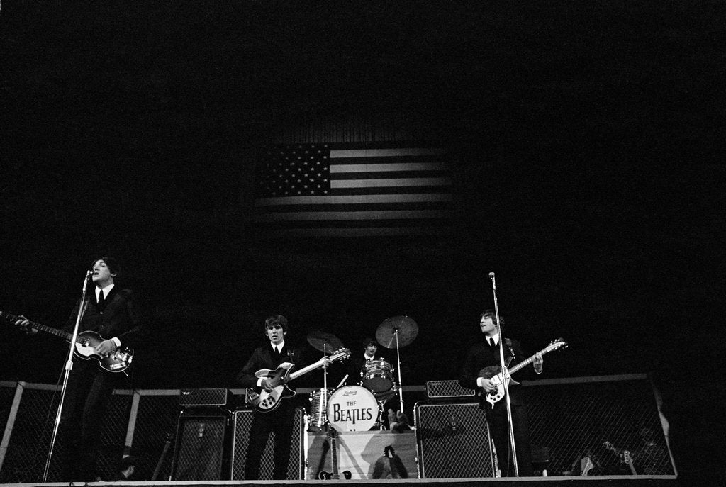 Detail of Beatles performing San Francisco August 1964 by Staff