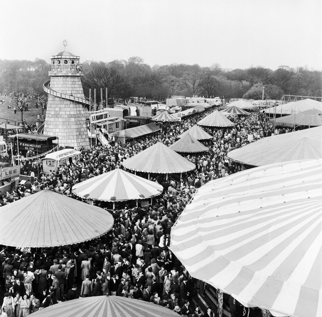 Detail of Easter Fair, Hampstead Heath, 1952 by Henry How