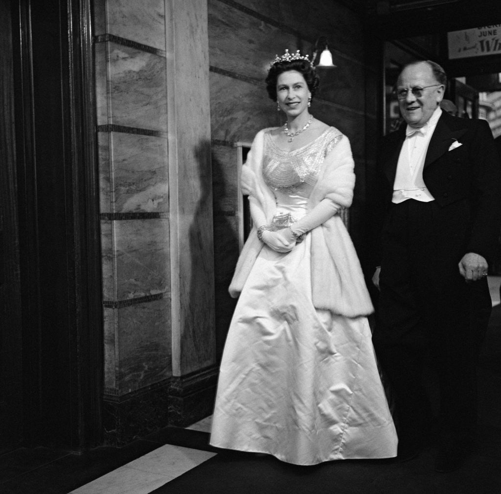 Detail of Queen Elizabeth II arrives at Royal Variety Performance by JONES