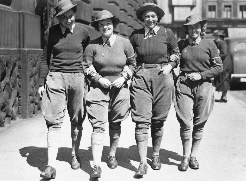 Detail of Land Army Girls out and about in Reading. Circa 1942 by Staff