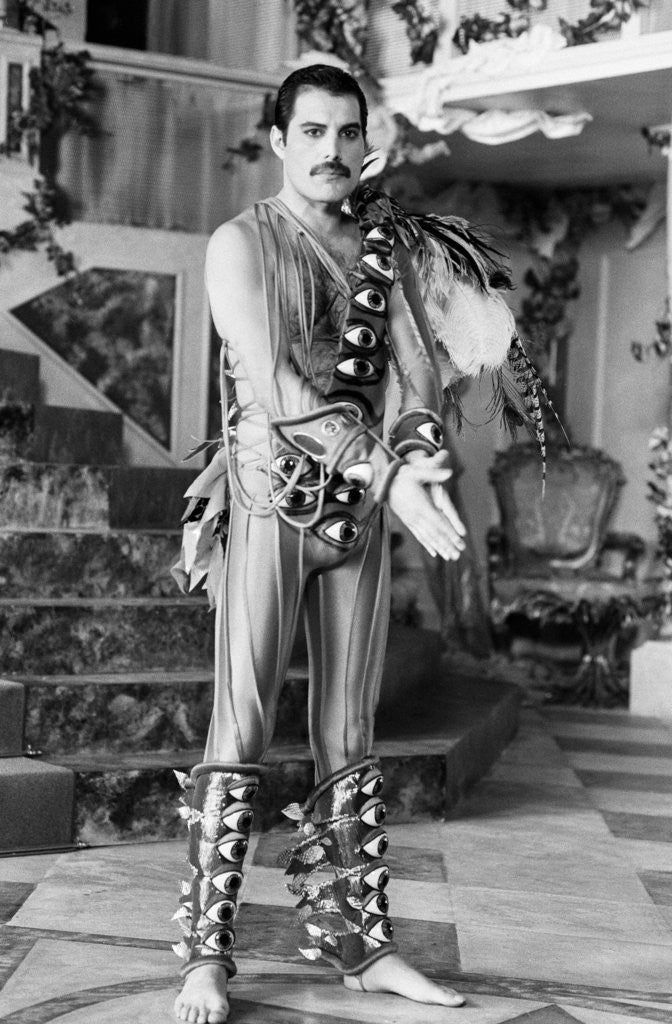 Detail of Queen making music video 1984 by Mike Maloney