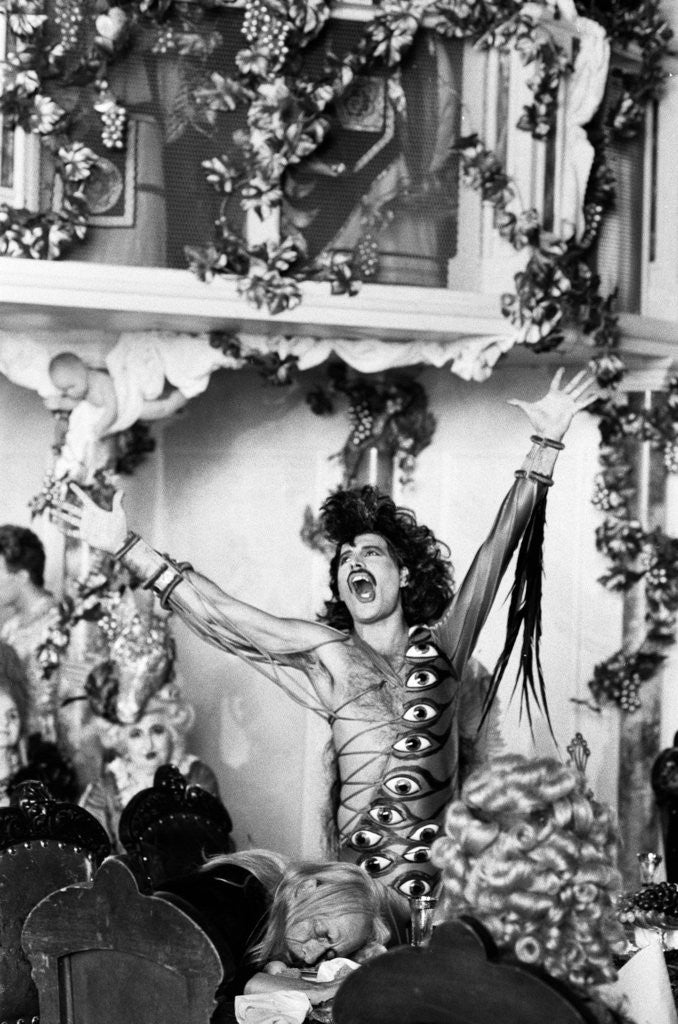 Detail of Queen making music video 1984 by Mike Maloney