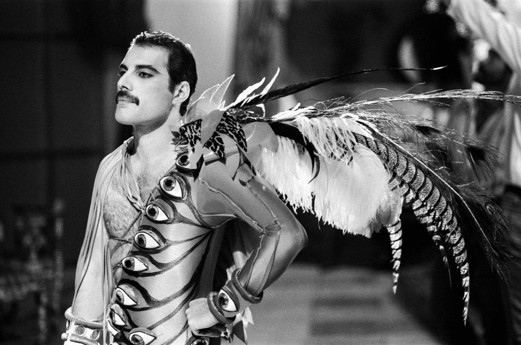 Detail of Queen making music video 1984 by Mike Maloney