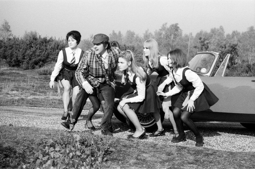 Detail of The Great St Trinian's Train Robbery, 1965 by Freddie Cooper