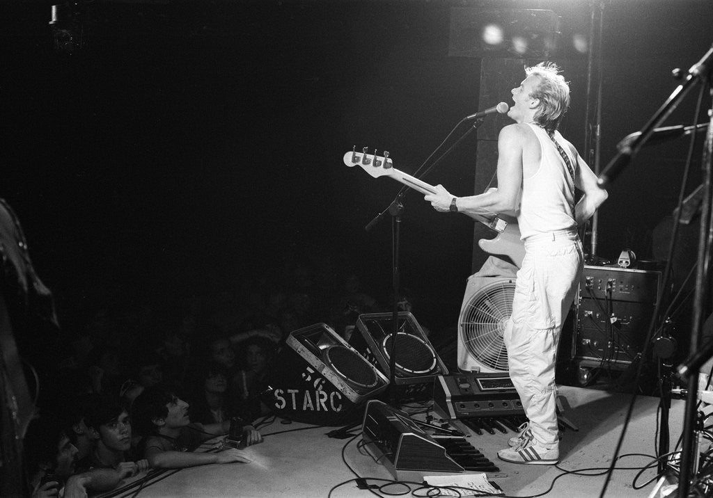 Detail of Sting, from the pop/rock group The Police in South America, December 1980. by Allan Olley