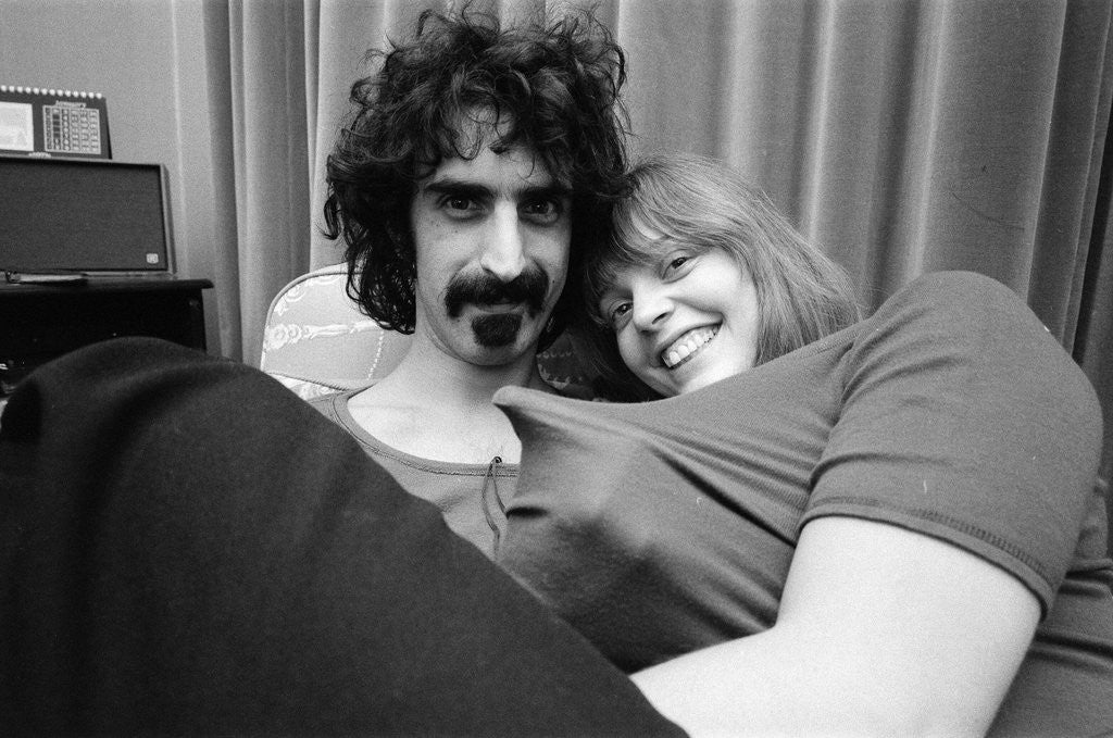 Detail of Frank Zappa, pictured in London in 1971 by Bill Rowntree