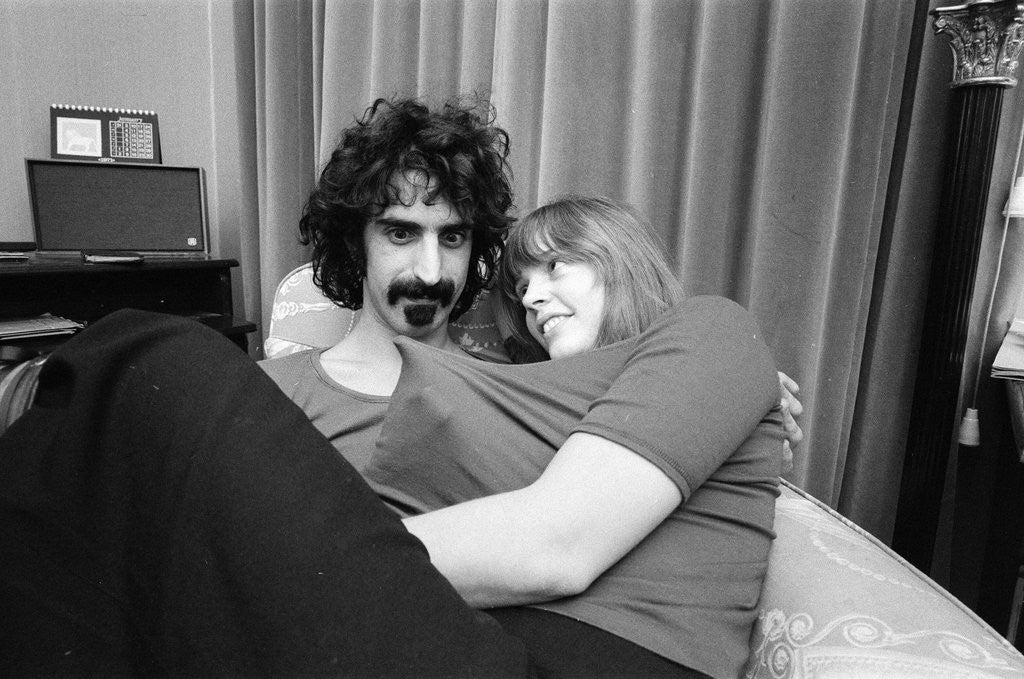 Detail of Frank Zappa, pictured in London in 1971 by Bill Rowntree