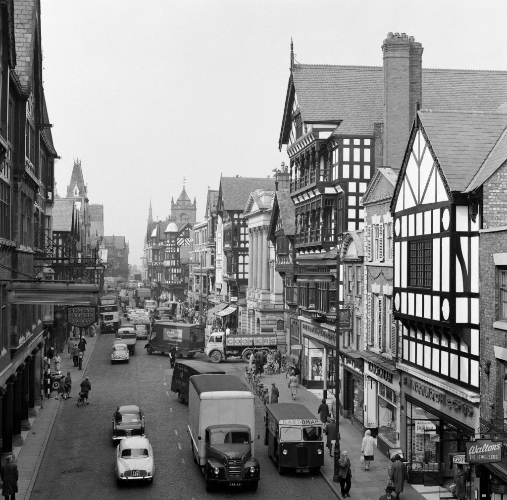 Detail of Eastgate Street, Chester, 1961. by Terry Fincher