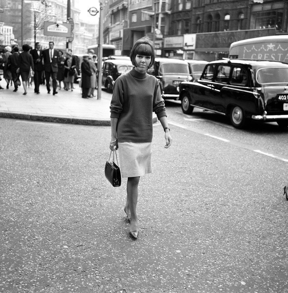 Detail of Mary Quant, fashion designer and expert, pictured in London by Tommy Lea