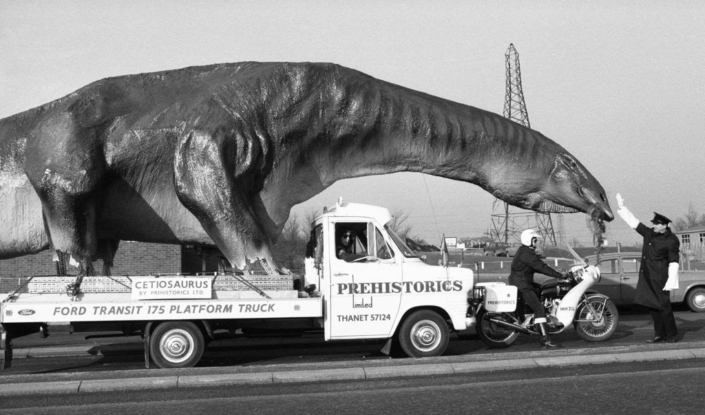 Detail of Dinosaur on the move in Kent by Ron Burton