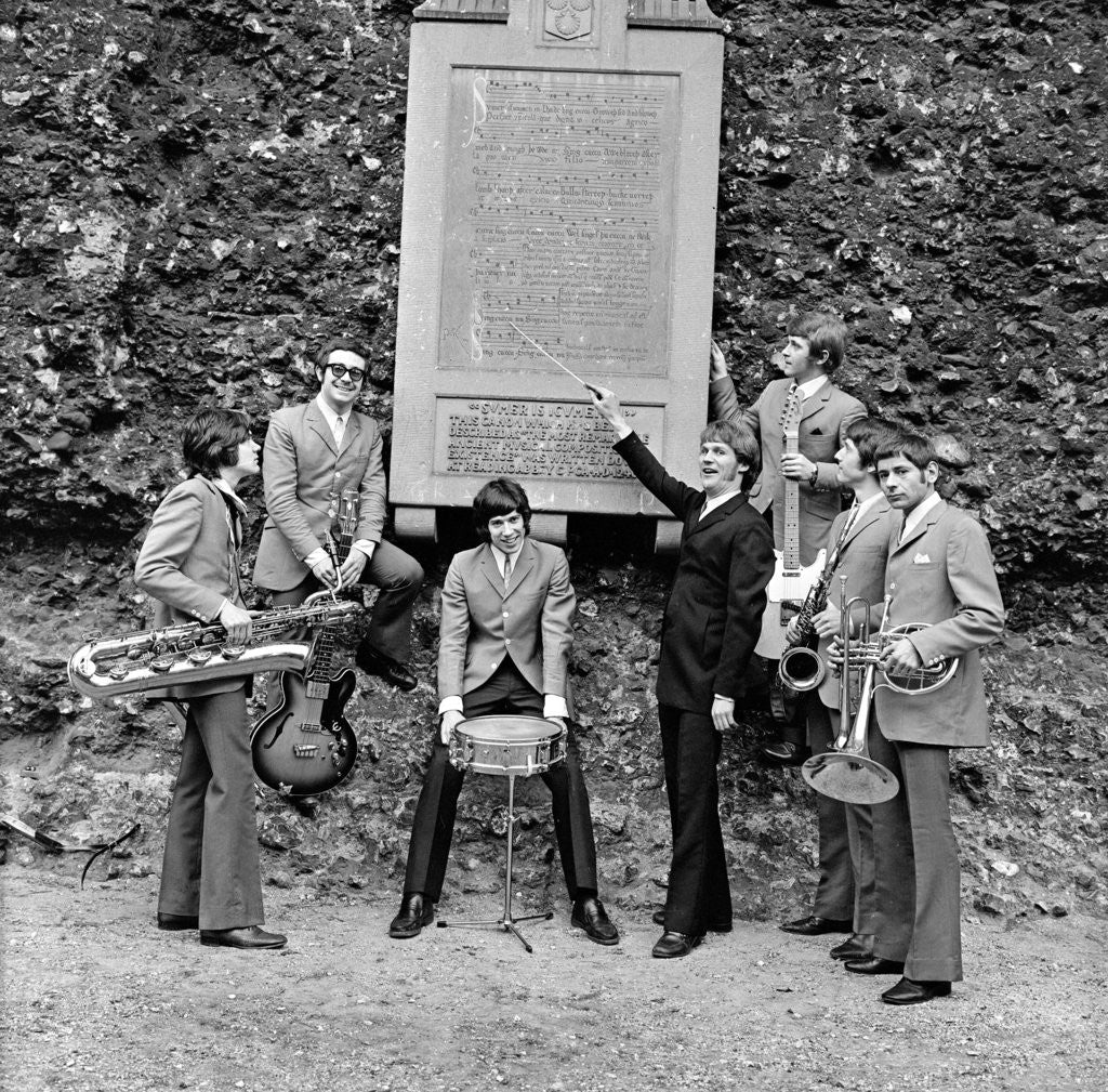 Detail of The Amboy Dukes pictured at Reading Abbey Ruins, Berkshire, in 1968. by Staff