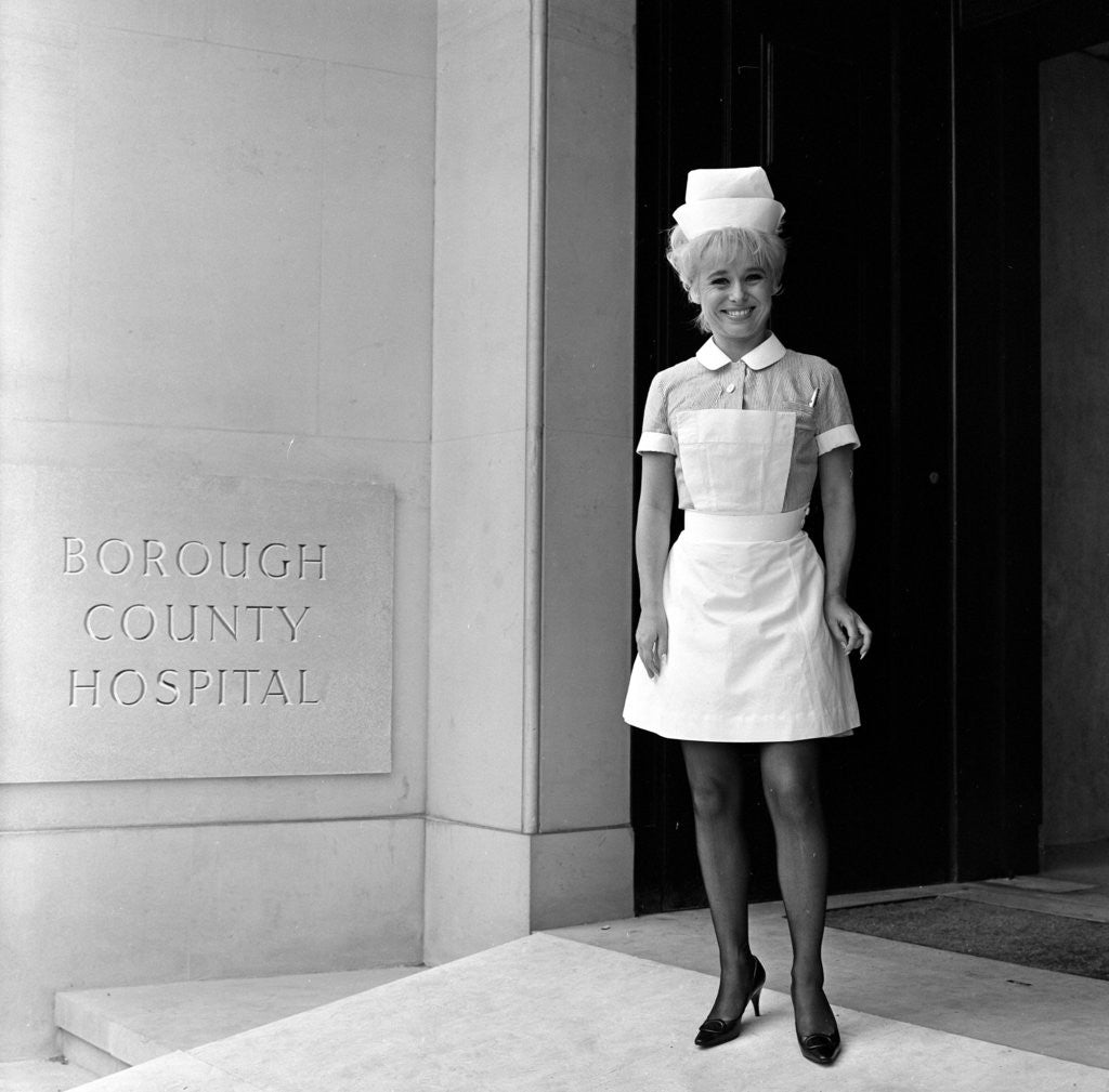 Detail of Barbara Windsor on the film set of Carry On Doctor. by Staff