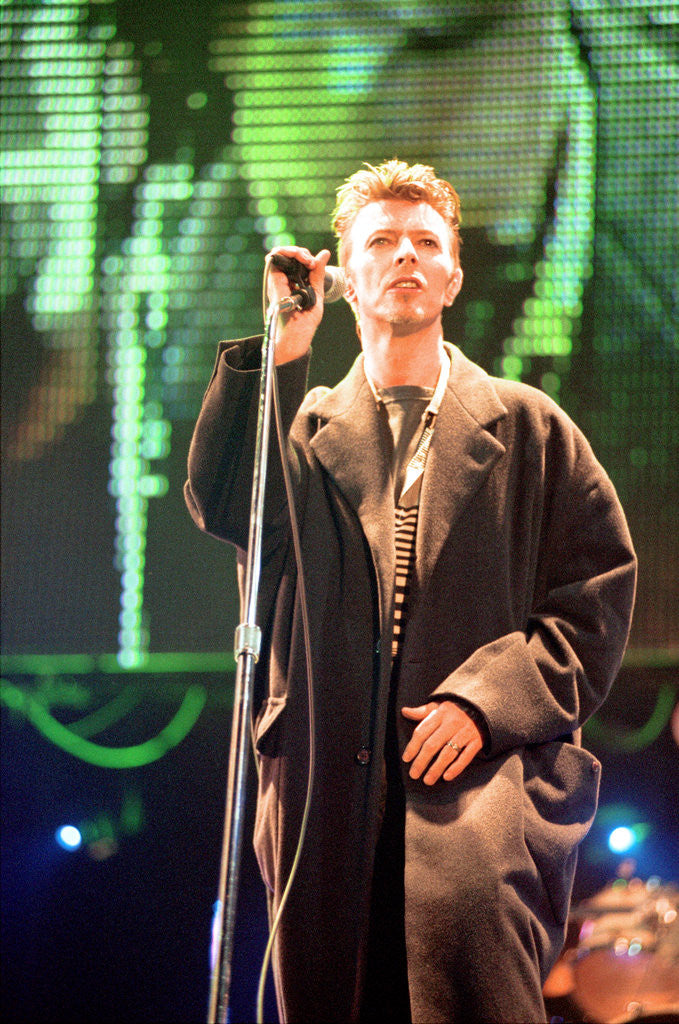 Detail of David Bowie performing at The Big Twix Mix concert at The Birmingham NEC. by Staff