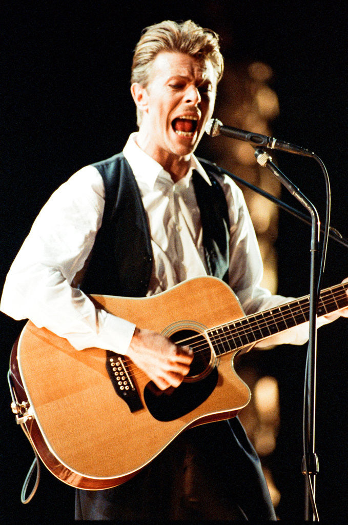 Detail of David Bowie performing at The Birmingham NEC, as part of his 1990 Sound and Vision World Tour. by Dick Williams