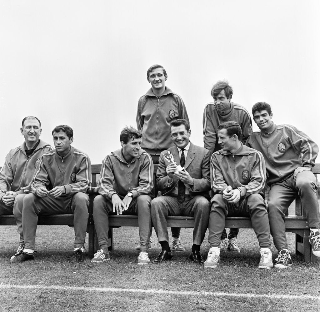 Detail of Spanish team in Birmingham, 1966 World Cup by Gerry Armes