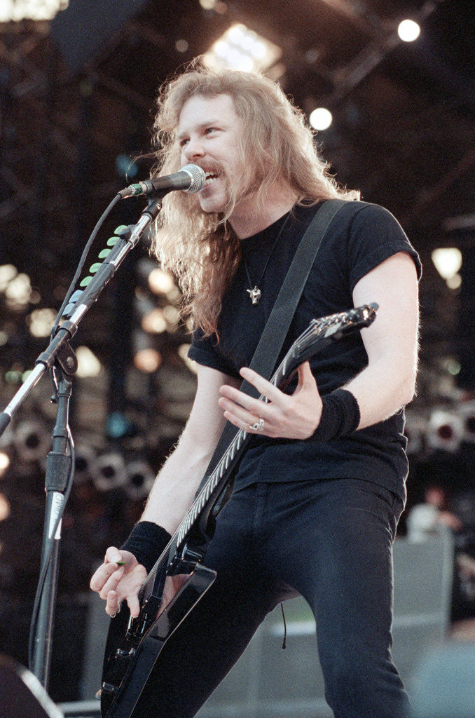 Detail of Metallica on stage, 1992 by Nigel Wright