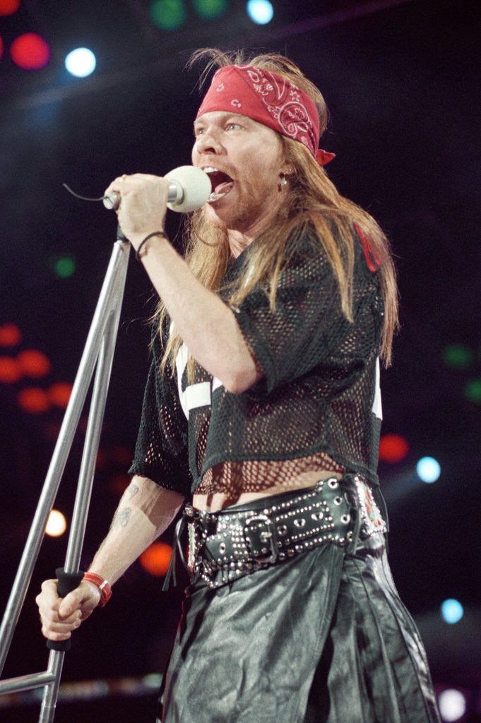 Detail of Guns N' Roses on stage, 1992 by Nigel Wright