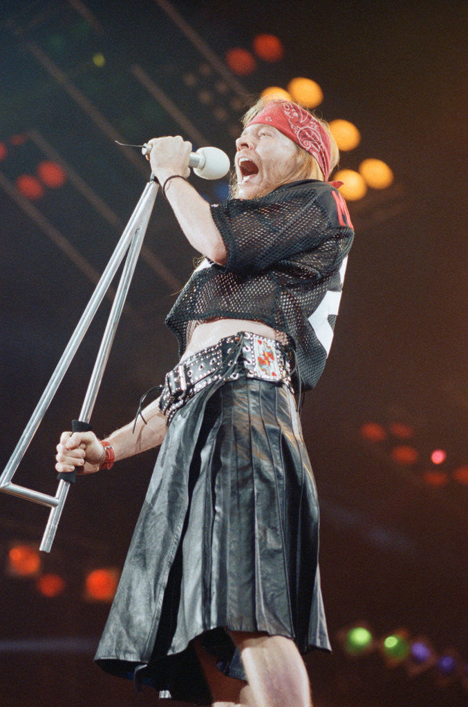 Detail of Guns N' Roses on stage, 1992 by Nigel Wright