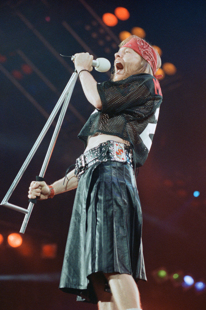 Detail of Guns N' Roses on stage, 1992 by Nigel Wright
