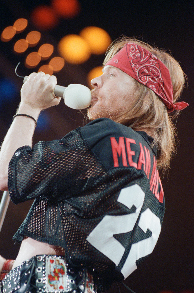 Detail of Guns N' Roses on stage, 1992 by Nigel Wright