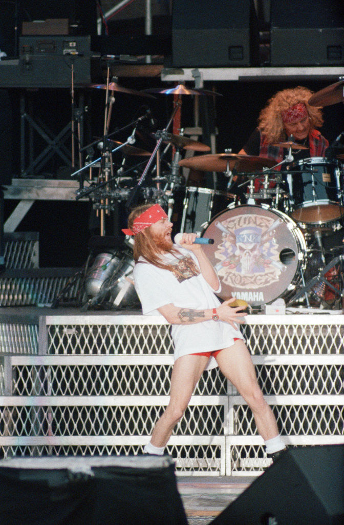 Detail of Guns N' Roses on stage, 1992 by Staff
