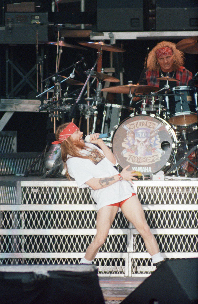 Detail of Guns N' Roses on stage, 1992 by Staff
