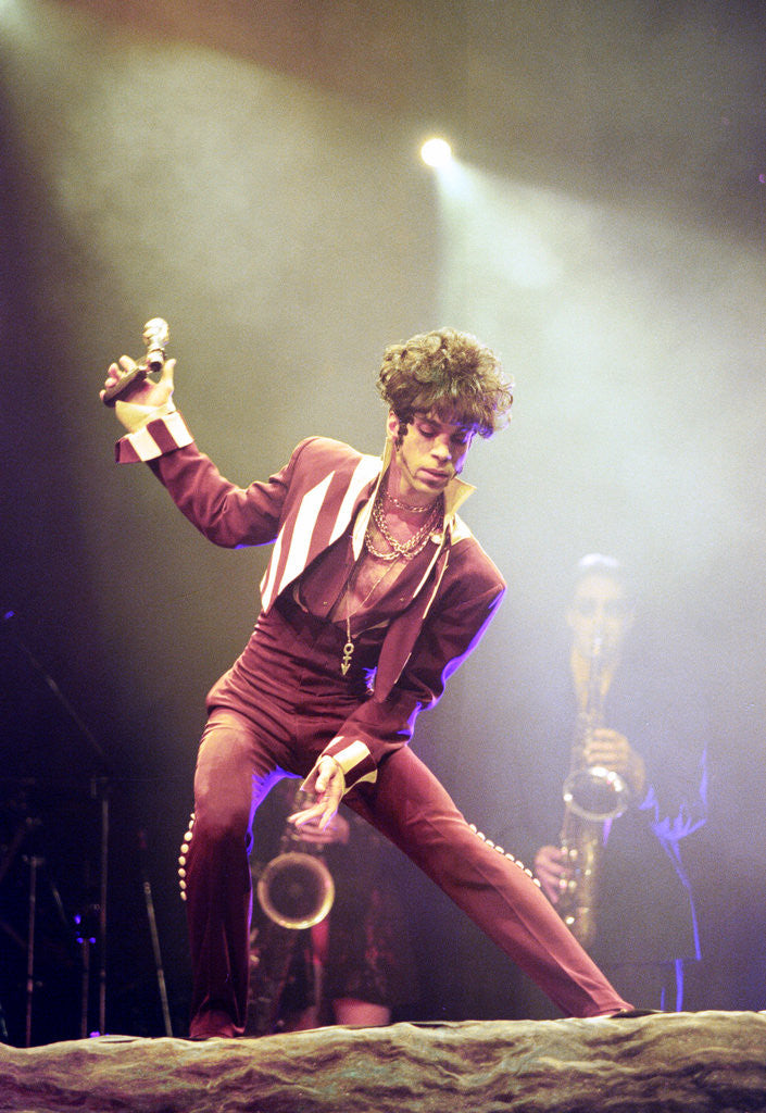 Detail of Prince performing 1993 by Chris Grieve