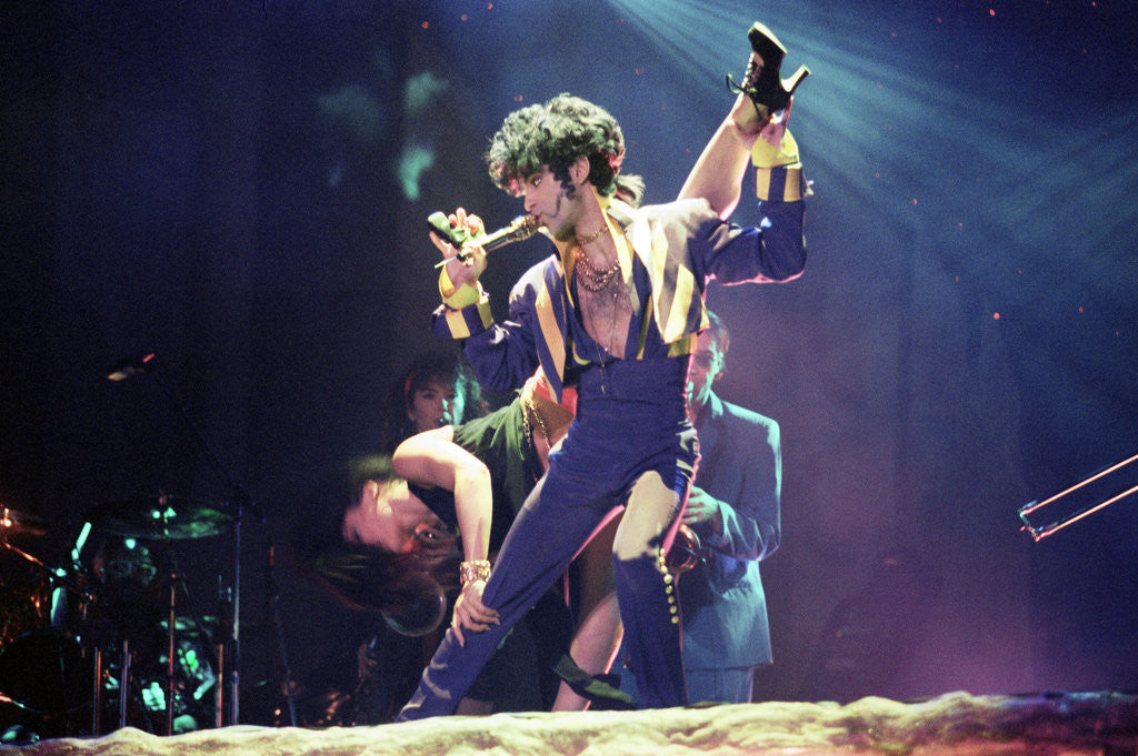 Detail of Prince performing 1993 by Chris Grieve