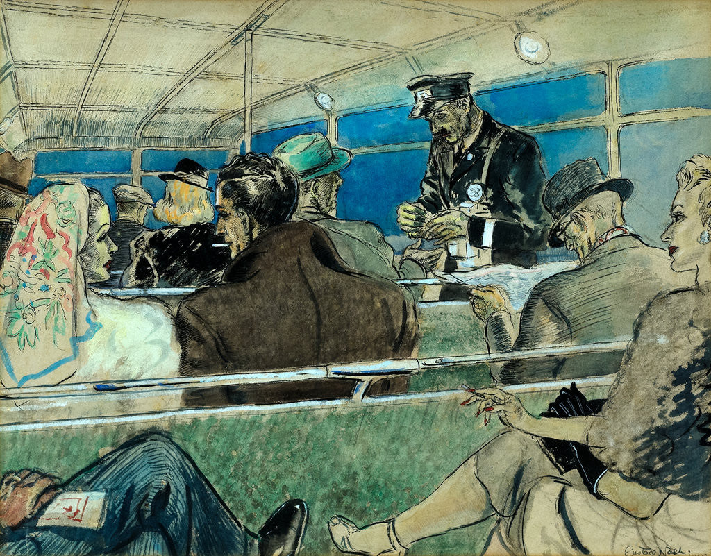 Detail of Bus Interior Scene by Eustace Nash