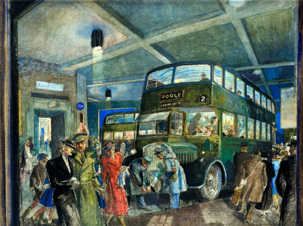 Detail of The Darkened Bus Station by Eustace Nash