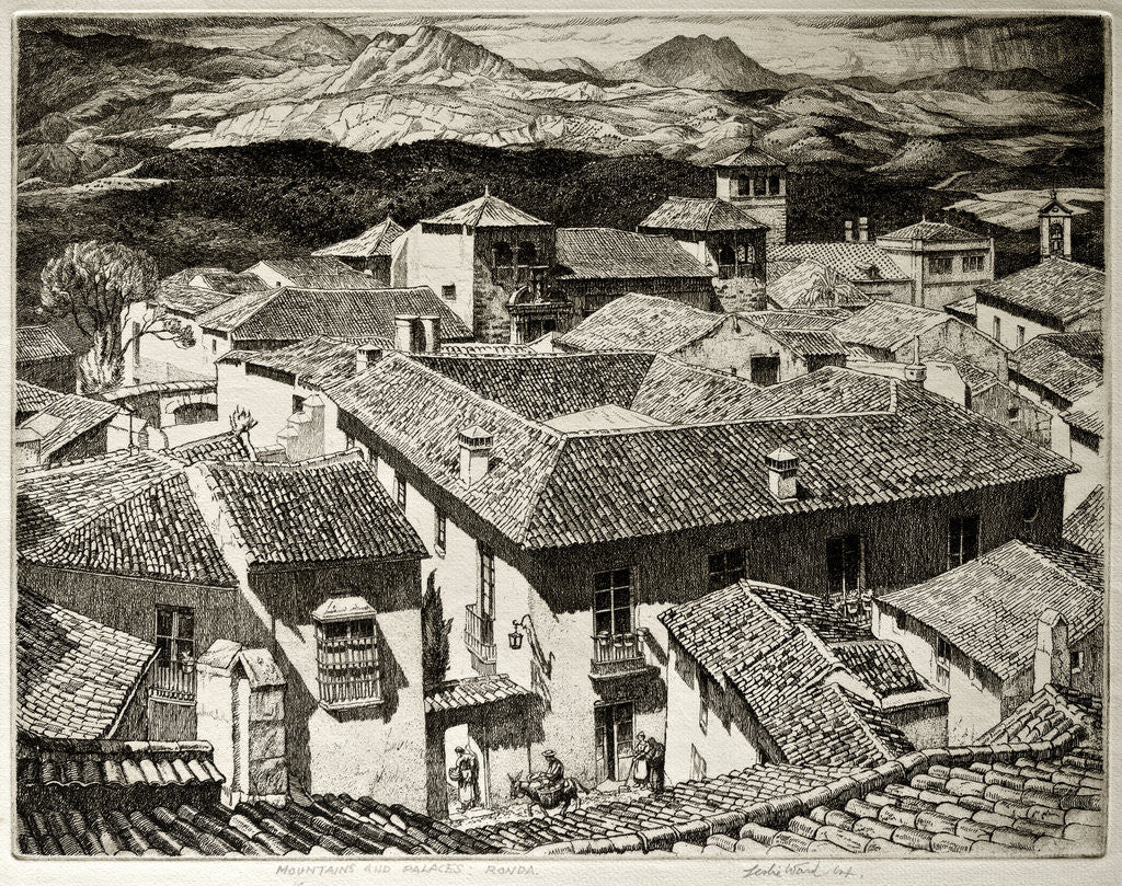 Detail of Mountains and Palaces, Ronda, Spain by Leslie Moffat Ward