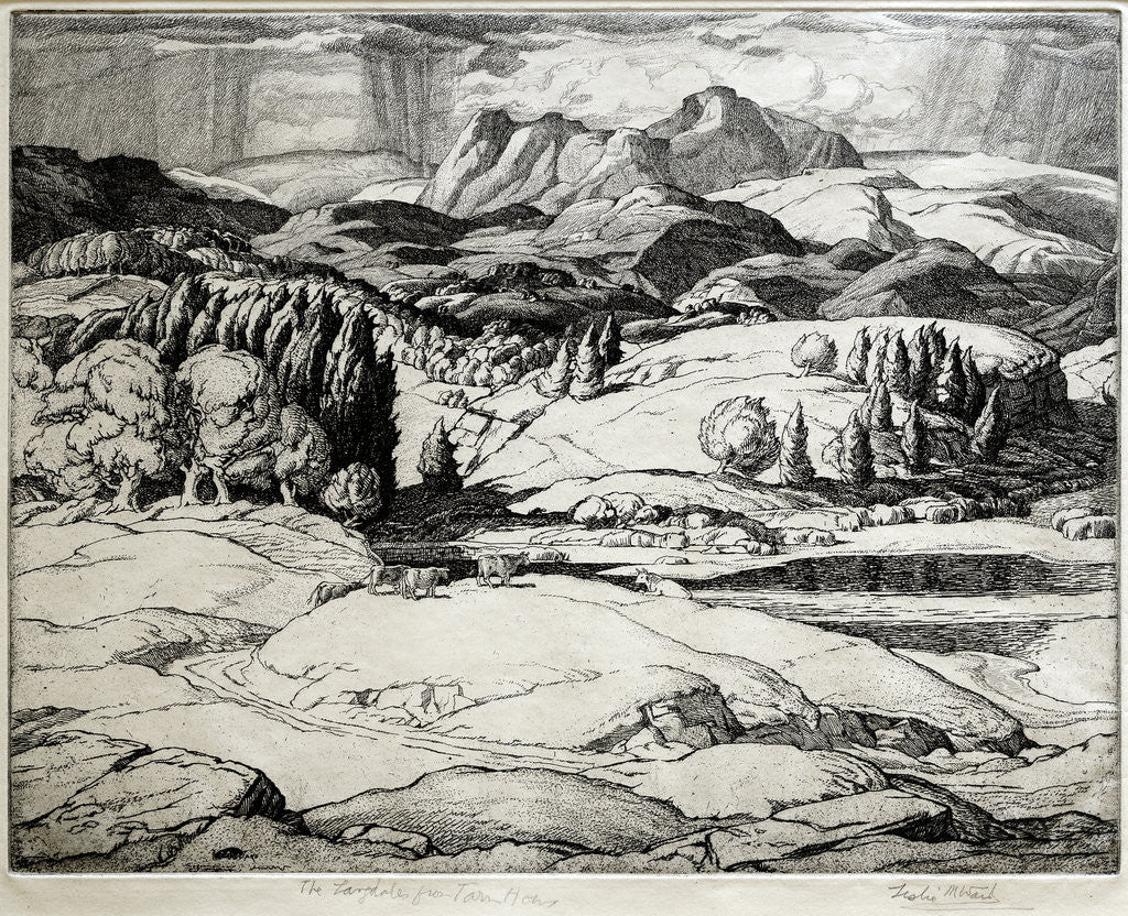 Detail of The Langdales from Tarn How by Leslie Moffat Ward