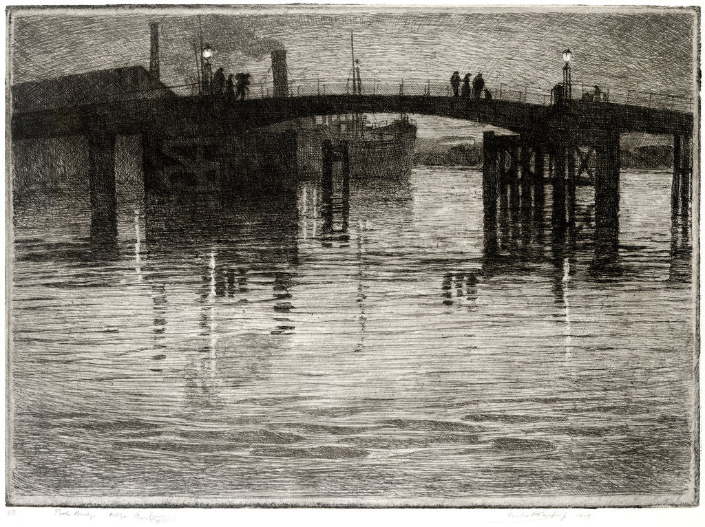 Detail of Poole Bridge (Now Destroyed), 1919 by Leslie Moffat Ward