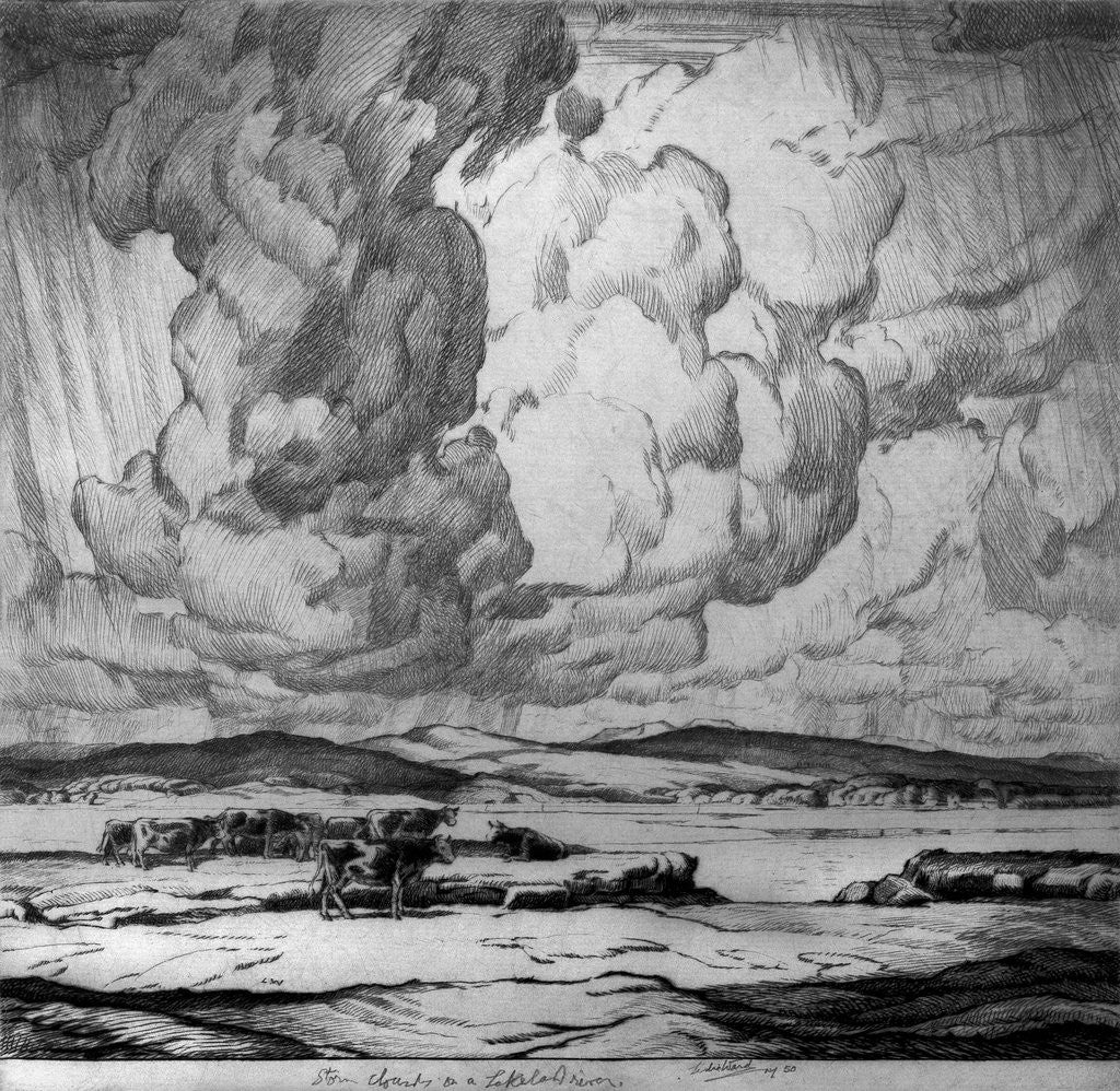 Detail of Storm Clouds on a Lakeland River by Leslie Moffat Ward