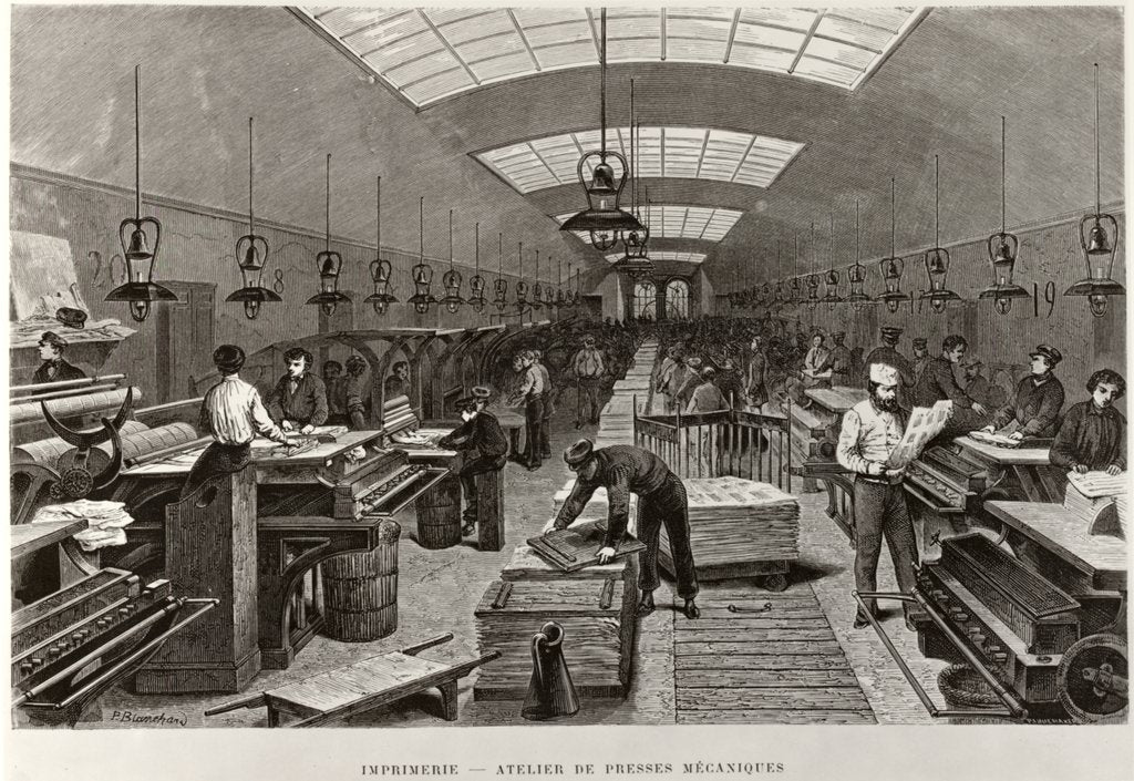 Mechanical printing press posters & prints by P.Blanchard