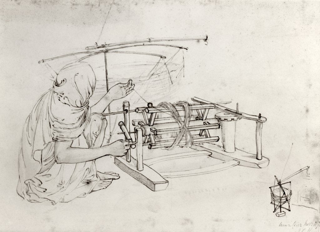 Detail of Winding Silk by John Lockwood Kipling