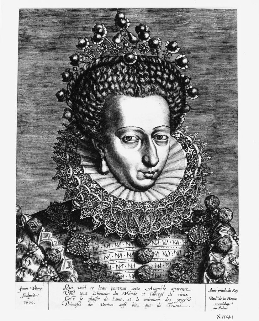 Detail of Chaterine de Bourbon by Jan Wierix